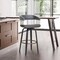 Armen Living Topanga 30.5" Swivel Black Wood Bar Stool in Gray Faux Leather with Golden Bronze Metal LCTOBABLKGRY30 - alternate 3